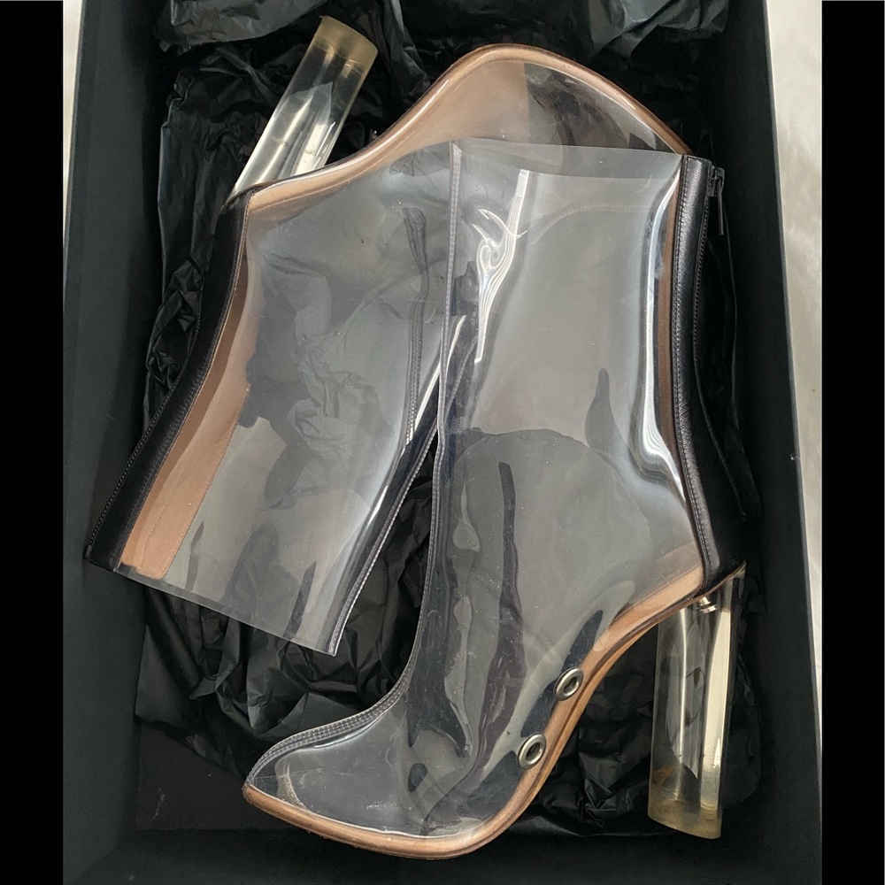 Yeezy Season 3, clear PVC ankle boot- plexi transparent heel